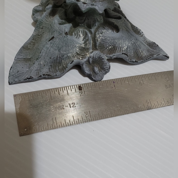 Antique Iron Cast French Louis XV Style 2 Branch Candelabra Ornate Rococo Design - Picture 10 of 10